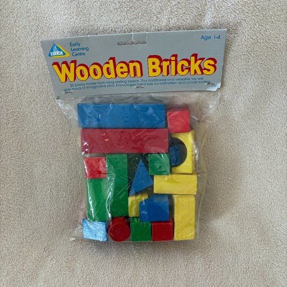 EARLY LEARNING CENTRE Set of 30 Wooden Bricks for ages 1-4 - Picture 2 of 2